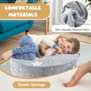 Convertible kids sofa chair in grey with removable flannel cover, featuring glow-in-the-dark star patterns for playful.
