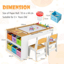 Children's art activity table set with liftable tabletop, 6 canvas storage bins, and safety features for creative play.