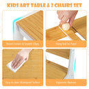 Kids art table and chair set featuring a liftable tabletop, smooth edges, and easy-to-clean waterproof surface for.