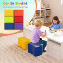 Colorful butterfly stools for kids, featuring stackable design and soft PU leather cover for safe and comfortable.