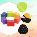 Colorful 6 PCS butterfly stools with PU leather covers, featuring a non-slip pattern and convenient zippers for kids'.