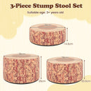 3-piece kids floor cushions with wood printing, featuring high-density foam and removable covers, ideal for versatile.