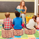 Kids floor cushions with wood printing, featuring a natural design, ideal for flexible seating and activities in.