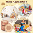 Kids floor cushions with wood printing, brown, versatile for home or kindergarten, stackable and easy to clean.