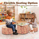 Kids floor cushions with wood grain design, ideal for flexible seating or low tables in homes and daycare centers.