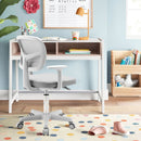 Kids study chair in grey with adjustable height, ergonomic design, and 360° swivel for comfortable learning.