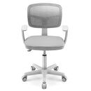 Kids study chair in grey featuring a padded seat, ergonomic design, and 360° swivel functionality for active learning.