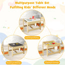 3 in 1 Kids Wooden Table & 2 Chair Set