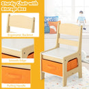 3 in 1 Kids Wooden Table & 2 Chair Set