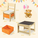 3 in 1 Kids Wooden Table & 2 Chair Set