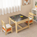 3 in 1 Kids Wooden Table & 2 Chair Set