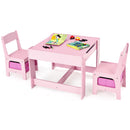 3 in 1 Kids Wooden Table & 2 Chair Set