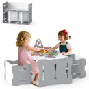 Multi-Use Toddler Furniture Set with Convertible Bench and 2 Tables - Gray