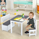 Children activity table set with 2 chairs and storage bench, perfect for playtime and organization in homes or.