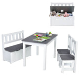 Children Activity Table with 2 Chairs and 1 Storage Bench