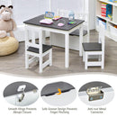 Children activity table set with 2 chairs and storage bench, made of MDF and pine wood, perfect for playtime and.