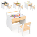 3 In 1 Kids Wood Table and Chair Set, Toddler Craft and Play Activity Desk w/ Detachable Tabletop - Default Title