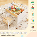 3 In 1 Kids Wood Table and Chair Set, Toddler Craft and Play Activity Desk w/ Detachable Tabletop