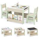 4-in-1 Kids Table and Chair Set, Wooden Activity Table, 2-in-1 Detachable Tabletop Table & Chair Set for Classroom