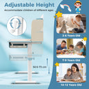 Kids Study Desk, Height Adjustable Children Writing Table w/Tilt Desktop, Home School Student Learning Desk w/Hutch