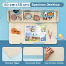 Kids Study Desk, Height Adjustable Children Writing Table w/Tilt Desktop, Home School Student Learning Desk w/Hutch