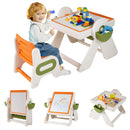 9-in-1 Kids Activity Table and Chair Set with 3 Heights and Book Rack