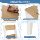 Kids Art Table & 2 Chairs Set w/Paper Roll, Craft Desk w/Flip-up Tabletop