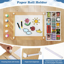 Kids Art Table & 2 Chairs Set w/Paper Roll, Craft Desk w/Flip-up Tabletop