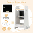 White adjustable wooden kids kitchen learning tower dimensions