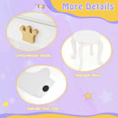 Crown-shaped handle and matching stool of the kids vanity set with adjustable lighted mirror for playful decor.