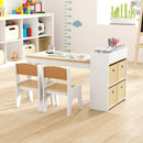 Wooden Kids Craft Study Desk w/Storage Shelves