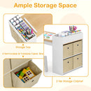 Wooden Kids Craft Study Desk w/Storage Shelves