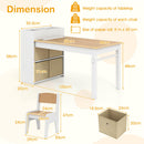 Wooden Kids Craft Study Desk w/Storage Shelves