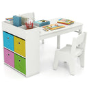 Wooden Kids Craft Study Desk w/Storage Shelves