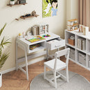 Wooden Children Study Table Set with Storage Drawer and Hutch