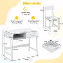 Wooden Children Study Table Set with Storage Drawer and Hutch