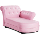 Pink kids sofa with PVC leather, crystal embellishments, and ergonomic design for comfort and support in play areas.