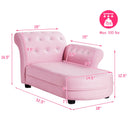 Pink kids sofa with PVC leather, solid wood frame, and crystal embellishments, designed for comfort and easy movement.