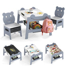 Versatile Kids Table and 2 Chairs Set with Hanging Hooks - Grey / Smile Table