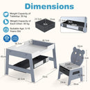 Versatile Kids Table and 2 Chairs Set with Hanging Hooks