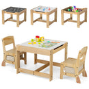 3 in 1 Thickened Wooden Kids Table and Chair Set with Removable Tabletop and 2 Storage Drawers