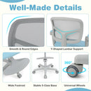 Kids study chair with adjustable height, Y-shaped lumbar support, and universal wheels for easy mobility and comfort.