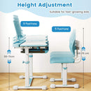 Kid's Study Desk and Chair Set Height-Adjustable Desk with Tilt Desktop and Ergonomic Chair