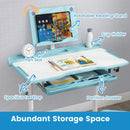 Kid's Study Desk and Chair Set Height-Adjustable Desk with Tilt Desktop and Ergonomic Chair
