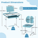 Kid's Study Desk and Chair Set Height-Adjustable Desk with Tilt Desktop and Ergonomic Chair