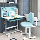 Kids Study Desk & Chair Set, Height-Adjustable Student Writing Table w/Chair