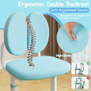 Kids Study Desk & Chair Set, Height-Adjustable Student Writing Table w/Chair