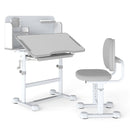 Kids Study Desk & Chair Set, Height-Adjustable Student Writing Table w/Chair
