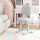 Ergonomic kids study chair in grey with adjustable double backrest and footrest, perfect for growing children.