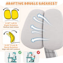 Adaptive double backrest of the ergonomic kids study chair in grey, promoting proper posture and comfort for growing.